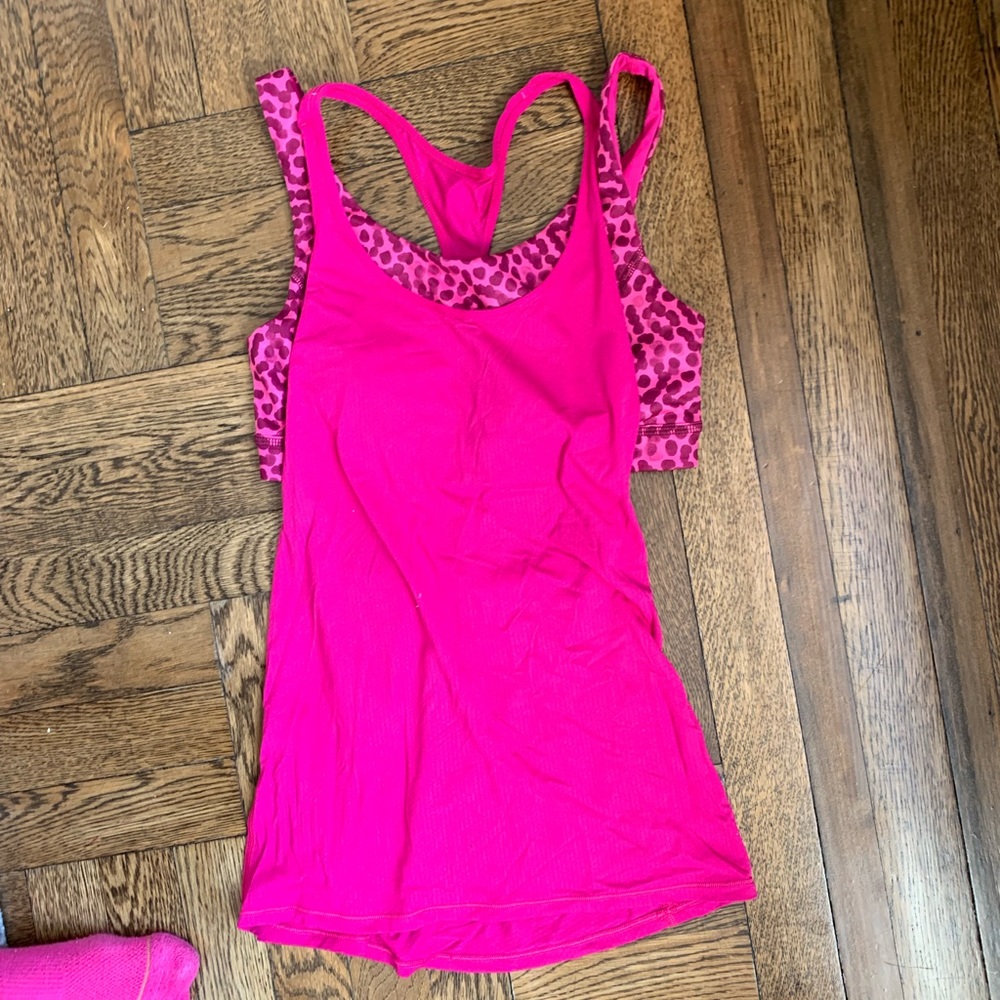 Pink lululemon exercise top